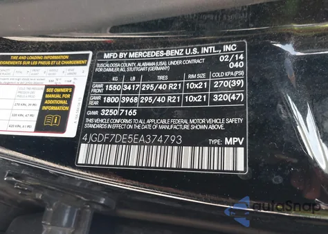 2014 Mercedes-Benz Gl 550 4Matic z USA, uszkodzony, nr VIN 4JGDF7DE5EA374793